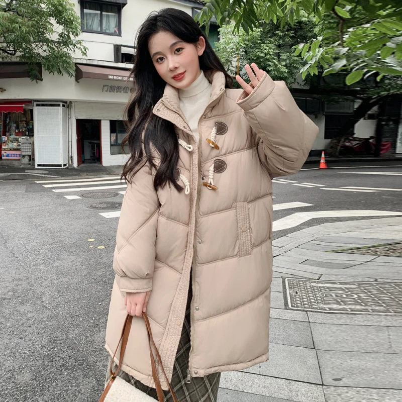 牛角扣超好看韩版棉服2024冬季新款时尚韩系加厚中长款棉衣外套10