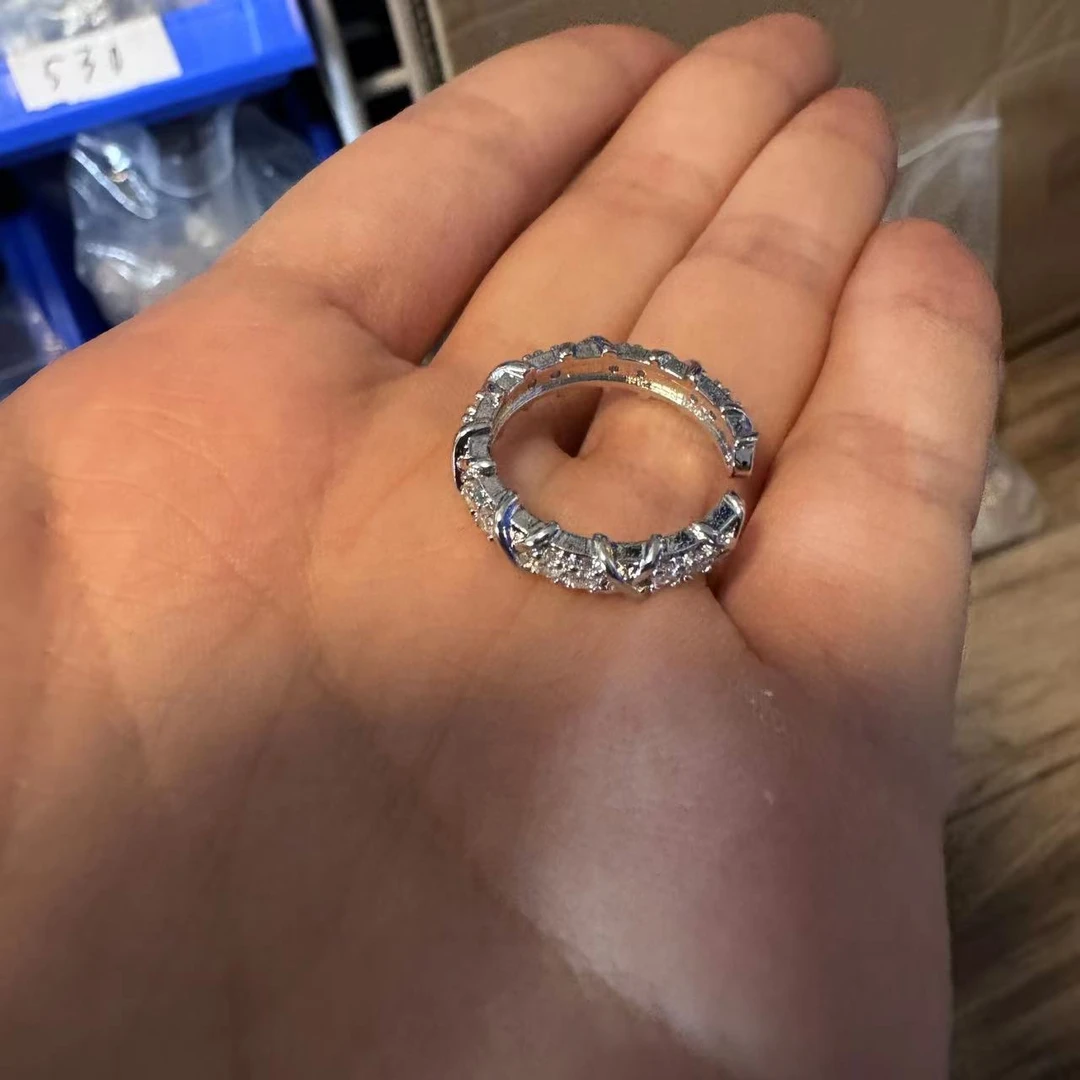 合金手链 【白锆开口戒指】 手工吊坠时尚百搭黑色黑色编织