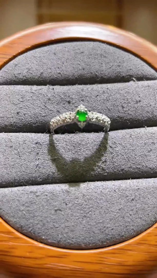 【闪购商品】翡翠A2银S925镶嵌锁骨链