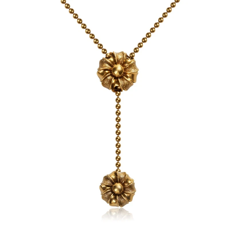 合金亚克力项链 HAIZHEN WANG巴洛克金扣调节项链HZW042C3YE