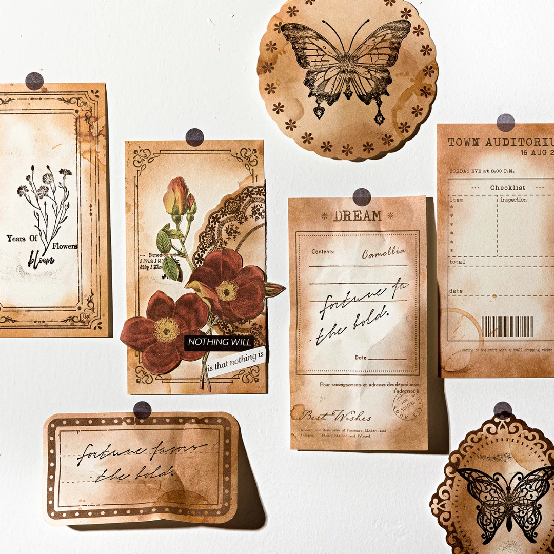 陌墨轻型纸便签 咖色主义 复古咖啡主题可撕手帐装饰素材留言纸