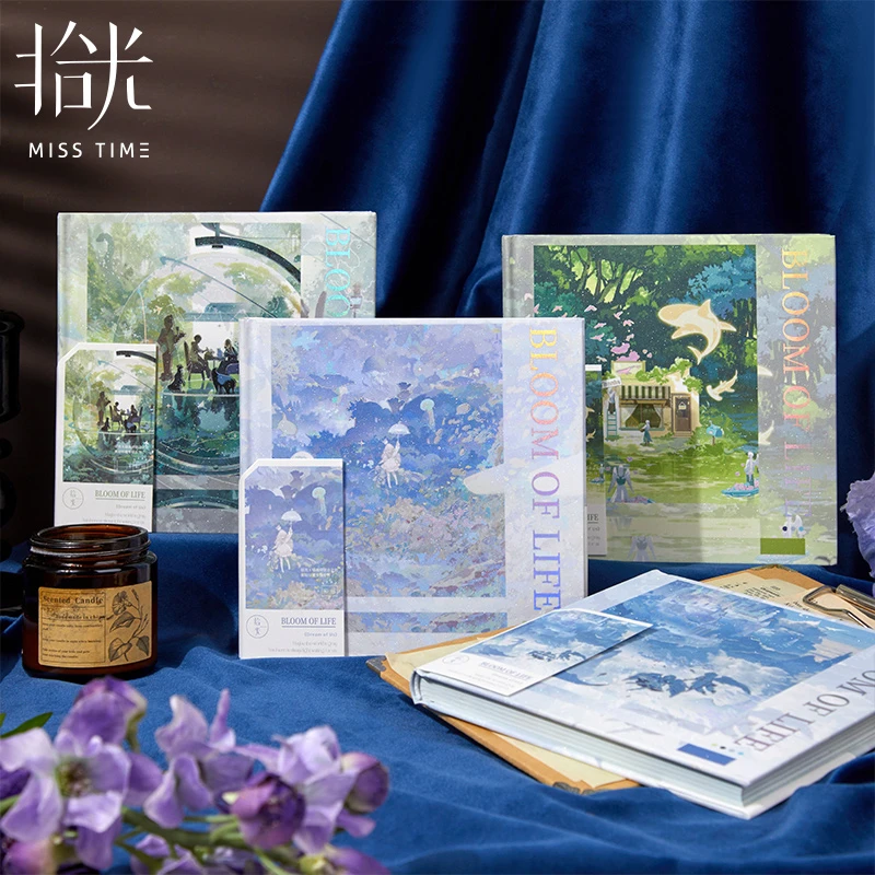 拾光方形手帐本 生命的绽放系列 全彩页高颜值手账本学生笔记本