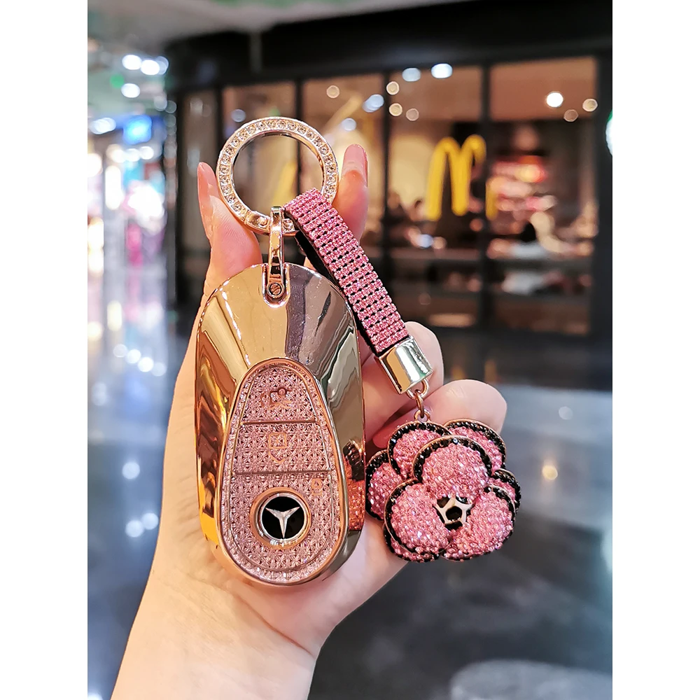 适用奔驰e300l钥匙套c260l包c200l壳gle350扣gla/glc/glb女s级c级