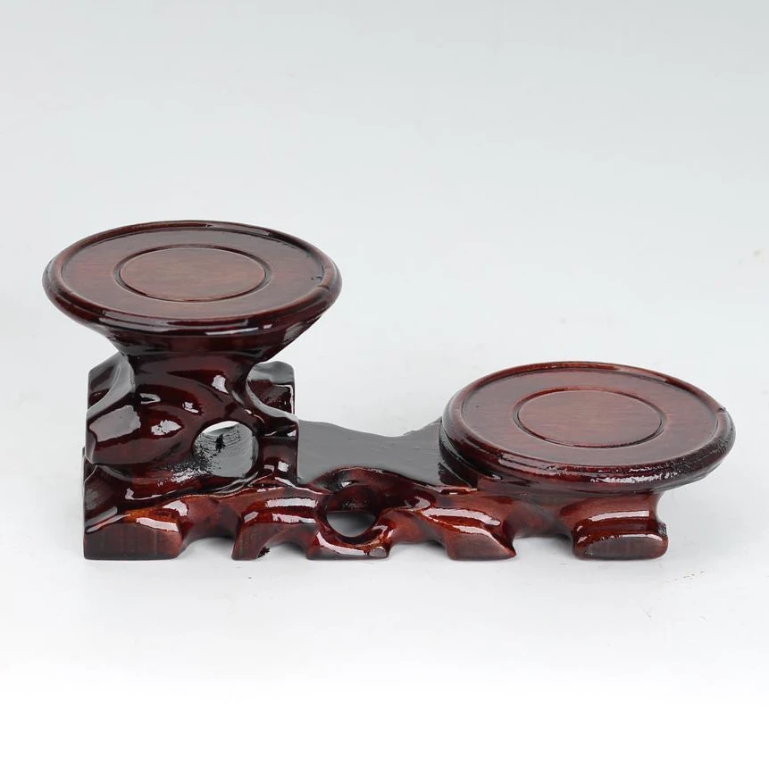 马拉斯木圆形高低底座工艺品摆件书房桌面