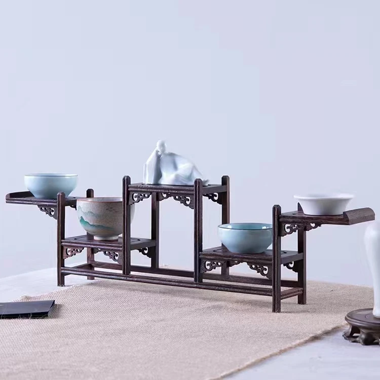 五步博古架53x7x17厘米 书房桌面摆件中式