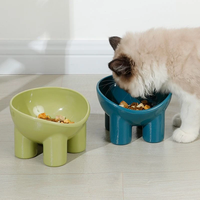 猫碗猫粮碗猫食盆喂水斜口护颈饭碗防打翻喂食碗狗盆狗碗猫咪用品