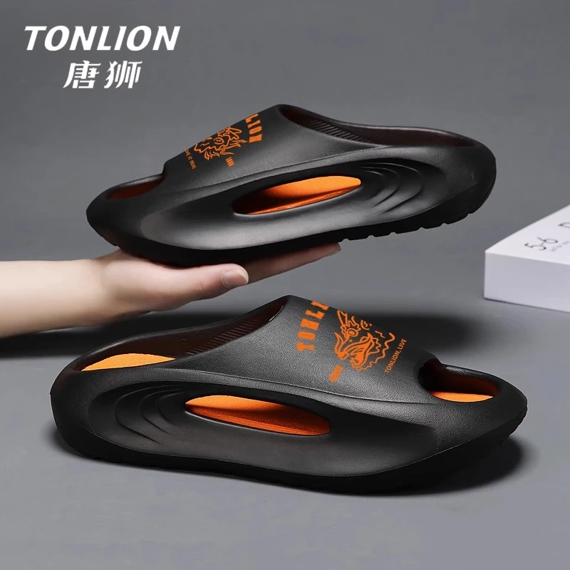 唐狮椰子拖鞋男夏季潮牌外穿踩屎感篮球运动凉拖增高厚底沙滩凉鞋