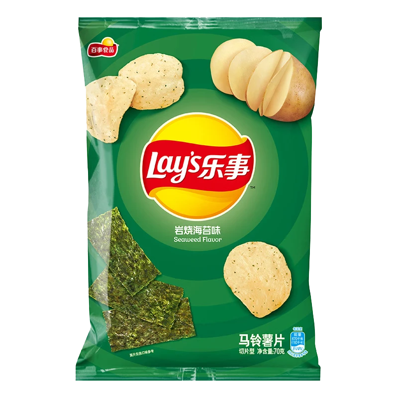 乐事薯片岩烧海苔味薯片70g袋装休闲食品同款送女友零食海苔味