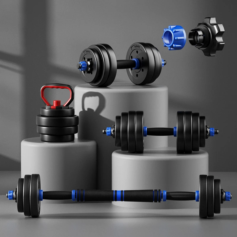 哑铃杠铃两用健身器材男士家用一对杠铃可调节哑铃健身学生哑铃