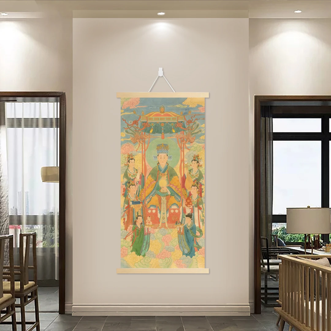 【79女娲娘娘】客厅玄关装饰挂画茶室办公背景挂画免打孔油画布