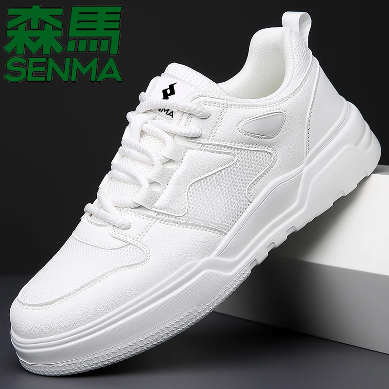 SENMA/森马鞋子夏季潮流透气网面潮鞋男士百搭韩版白色休闲板鞋男