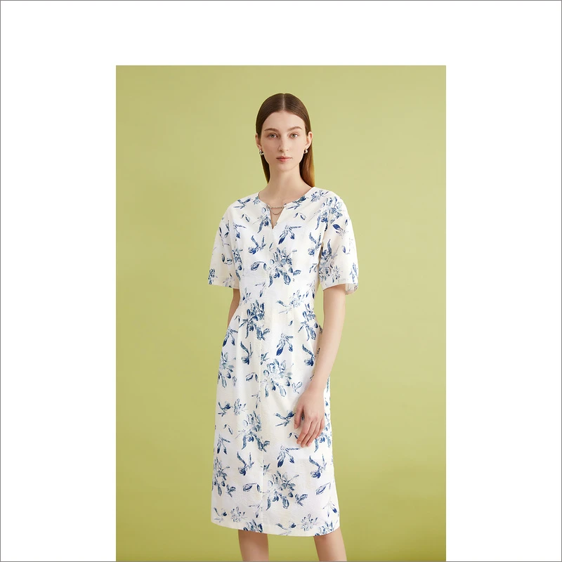 YINER/音儿夏季新款气质时尚法式优雅复古女装连衣裙8C64205146