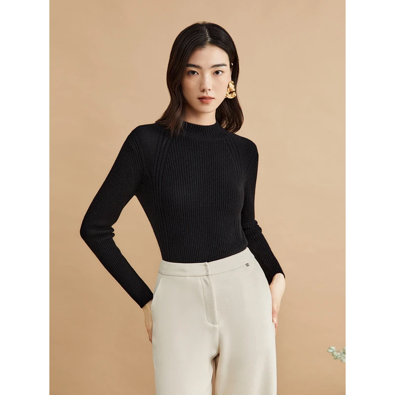 【臻品羊绒系列】YINER音儿新款显瘦休闲保暖毛针织衫8C34506300