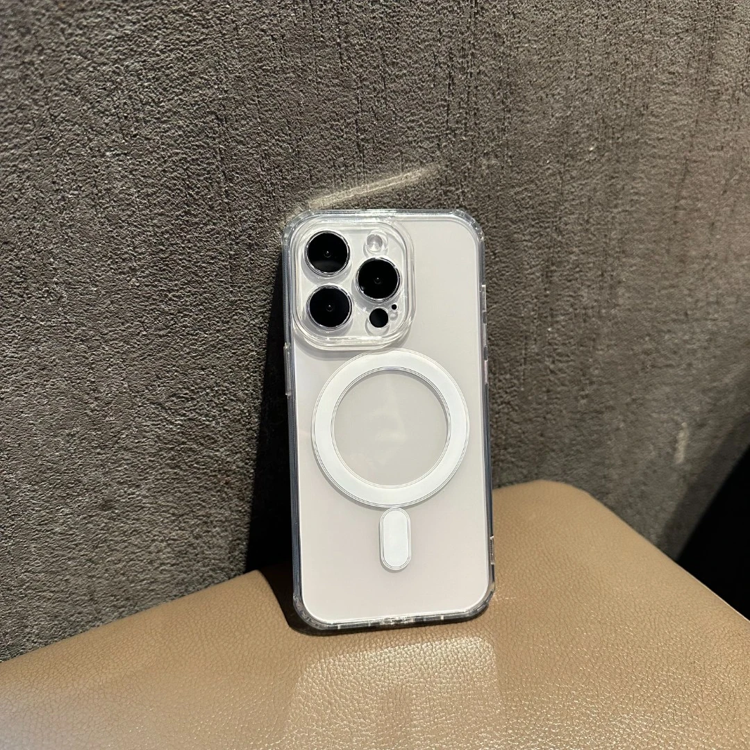 网红磁吸11苹果14Promax透明Magsafe磁吸手机壳iphone15全包13/12