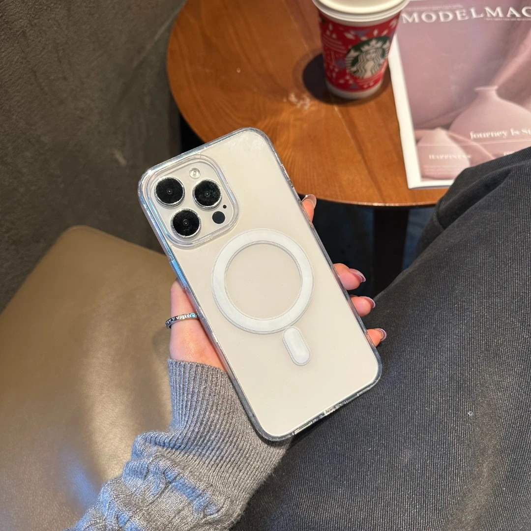 无线充电iPhone14pro手机壳Magsafe磁吸苹果15透明13防摔12全包11