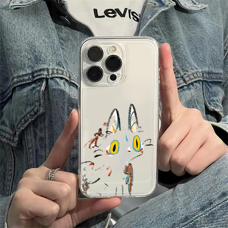 适用苹果15/14/13promax手机壳iPhone12/11全包xr猫咪7/8p软x卡通