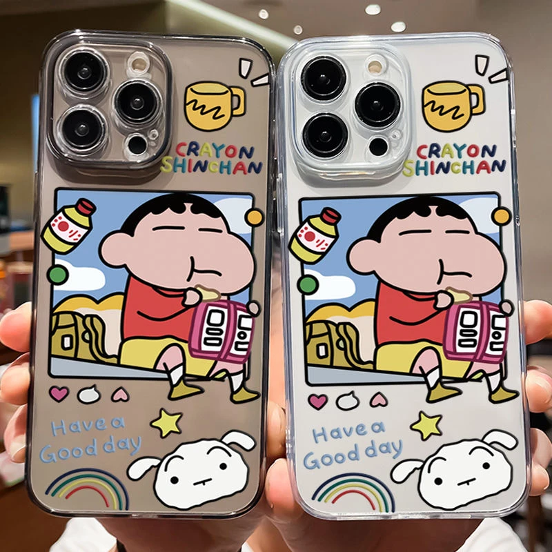 iPhone15promax手机壳蜡笔小新苹果14plus透明13pro防摔12/11软壳