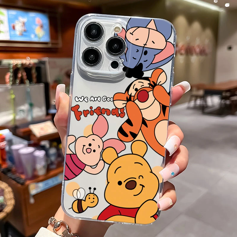 维尼熊苹果15promax手机壳iPhone14plus透明硅胶13Pro软壳12全包x