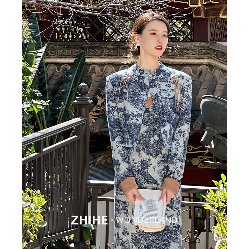 无艳一禾【云鹤径】早春休闲气质时尚女装套装