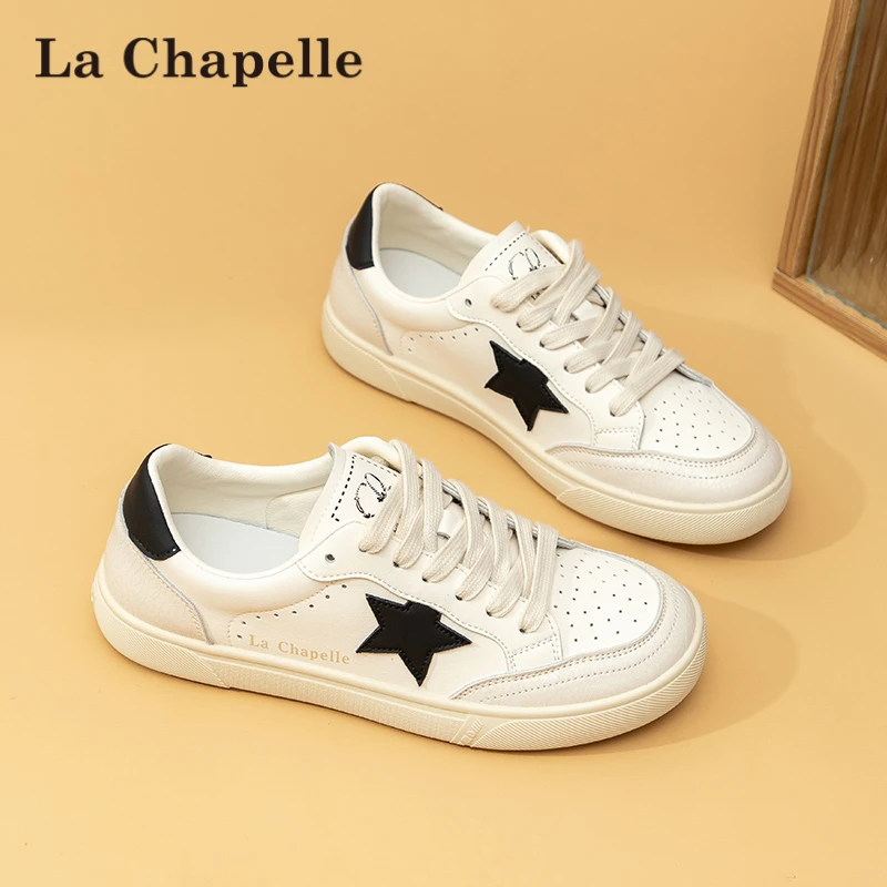 拉夏贝尔时尚女款2024春夏季新款平底休闲鞋百搭运动鞋星星板鞋