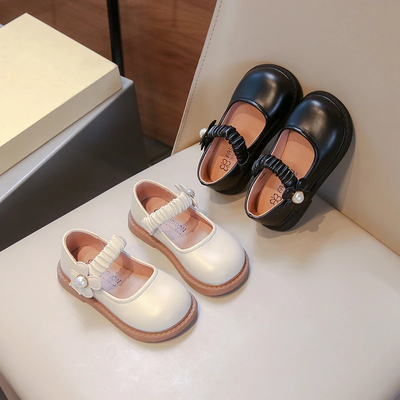 ABC 女童皮鞋2024春秋新款韩版小女孩公主鞋软底儿童休闲鞋中大童