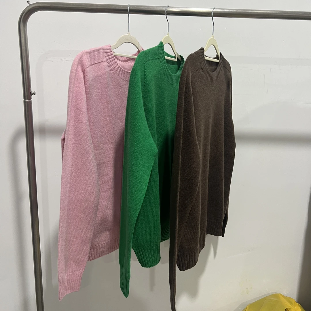 3335针织衫纯色女士圆领秋季针织休闲百搭减龄毛衣百毛