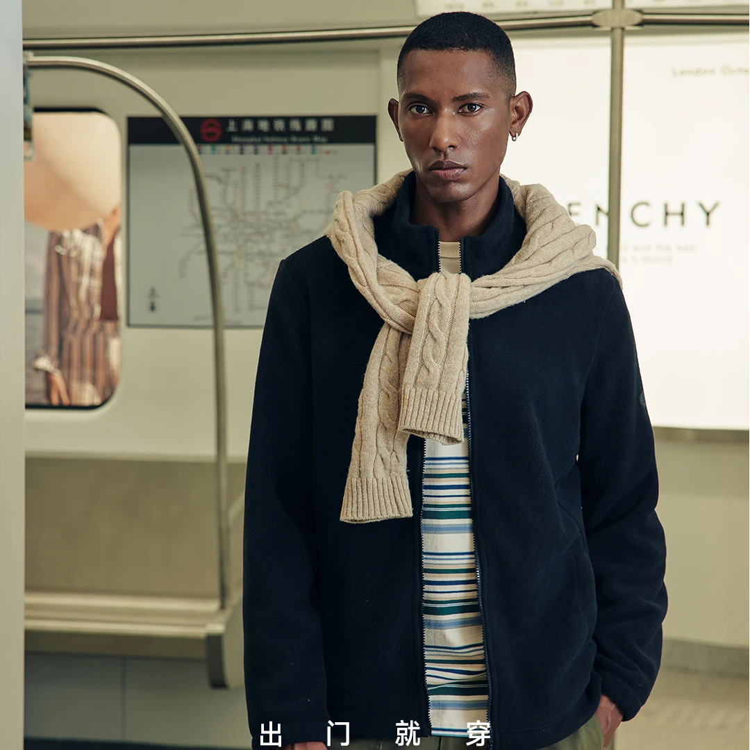 5801外套男万粒绒外套秋冬季舒适保暖上衣万粒绒外套摇粒绒男外套