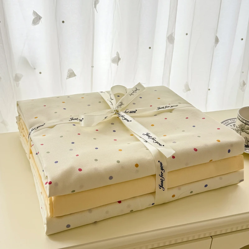 2025年新品有氧针织棉双层纱四件套柔软亲肤透气床单被套裸睡机洗