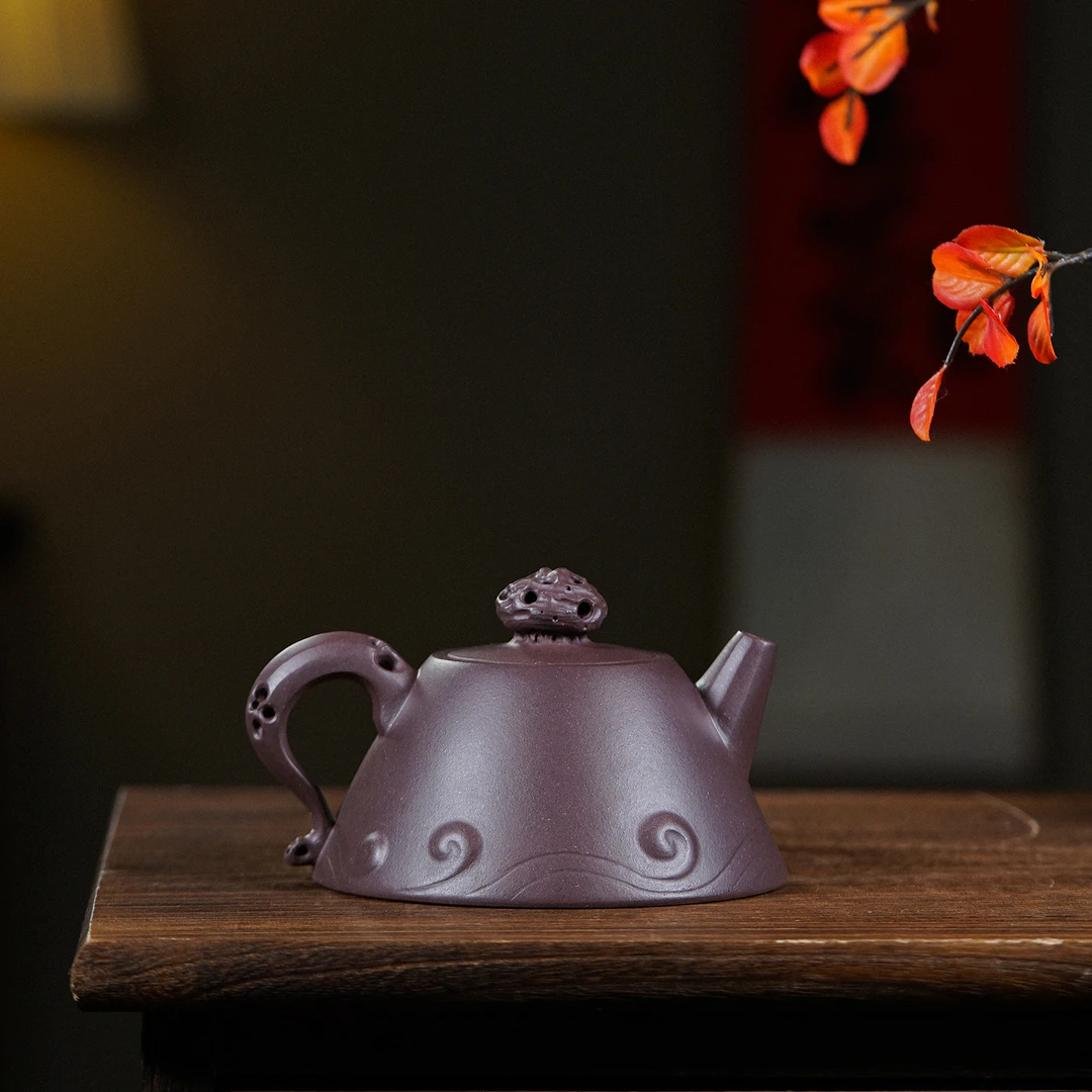 惊涛壶 220cc 四号井底槽青  宜兴紫砂手工紫砂壶 手制大容量