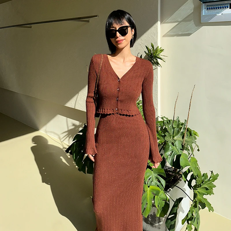 Daily Romance ”高级少女“进口超细羊毛闪耀微甜减龄半裙