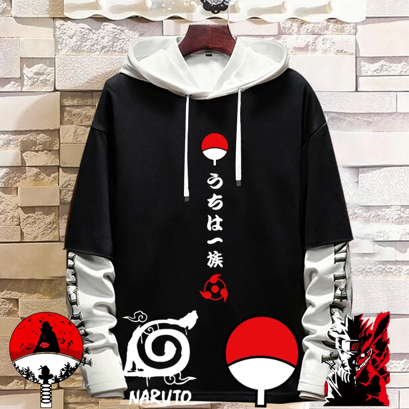 火影忍者衣服鸣人宇智波鼬加绒连帽卫衣动漫周边青少年秋冬长袖男