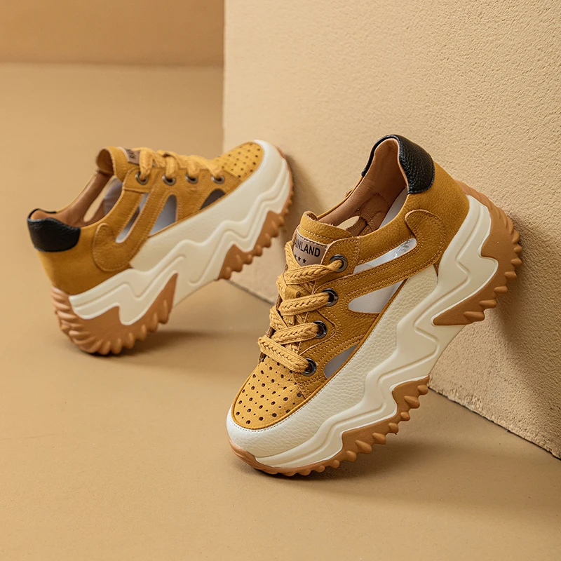 品牌真皮女鞋镂空鞋女2023夏季新款百搭厚底透气洞洞鞋时尚凉鞋