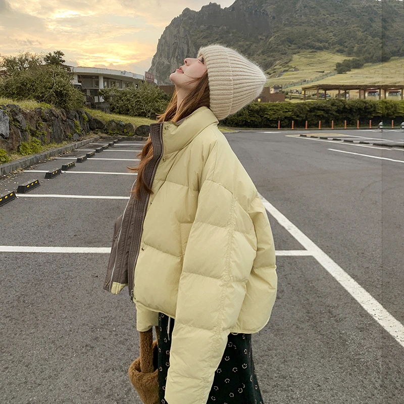 奶黄色超好看短款羽绒服女2025新款冬季小个子面包服今年流行外套