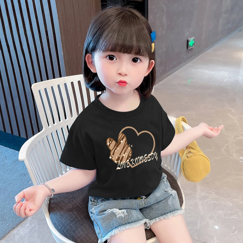 捡漏女童卡通纯棉t恤宽松小众设计感短袖体恤夏季新款女孩上衣ins