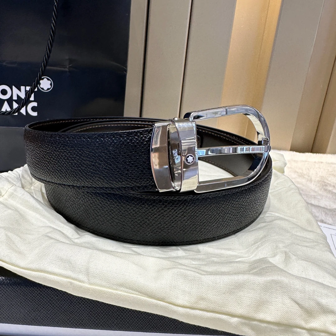 全新未使用 Montblanc/万宝龙 悦奢甄选/男士/双面/腰带/皮带