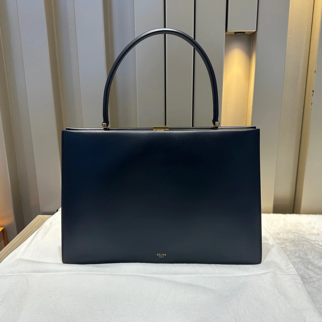 95新 Celine/思琳 悦奢/clasp/黑色金扣/复古夹子/手提包