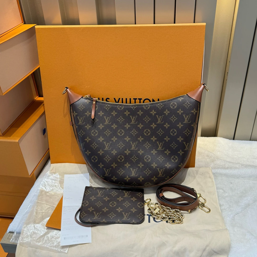 99新 LV loop hobo/大号/月亮包/腋下包/豌豆包/单肩包
