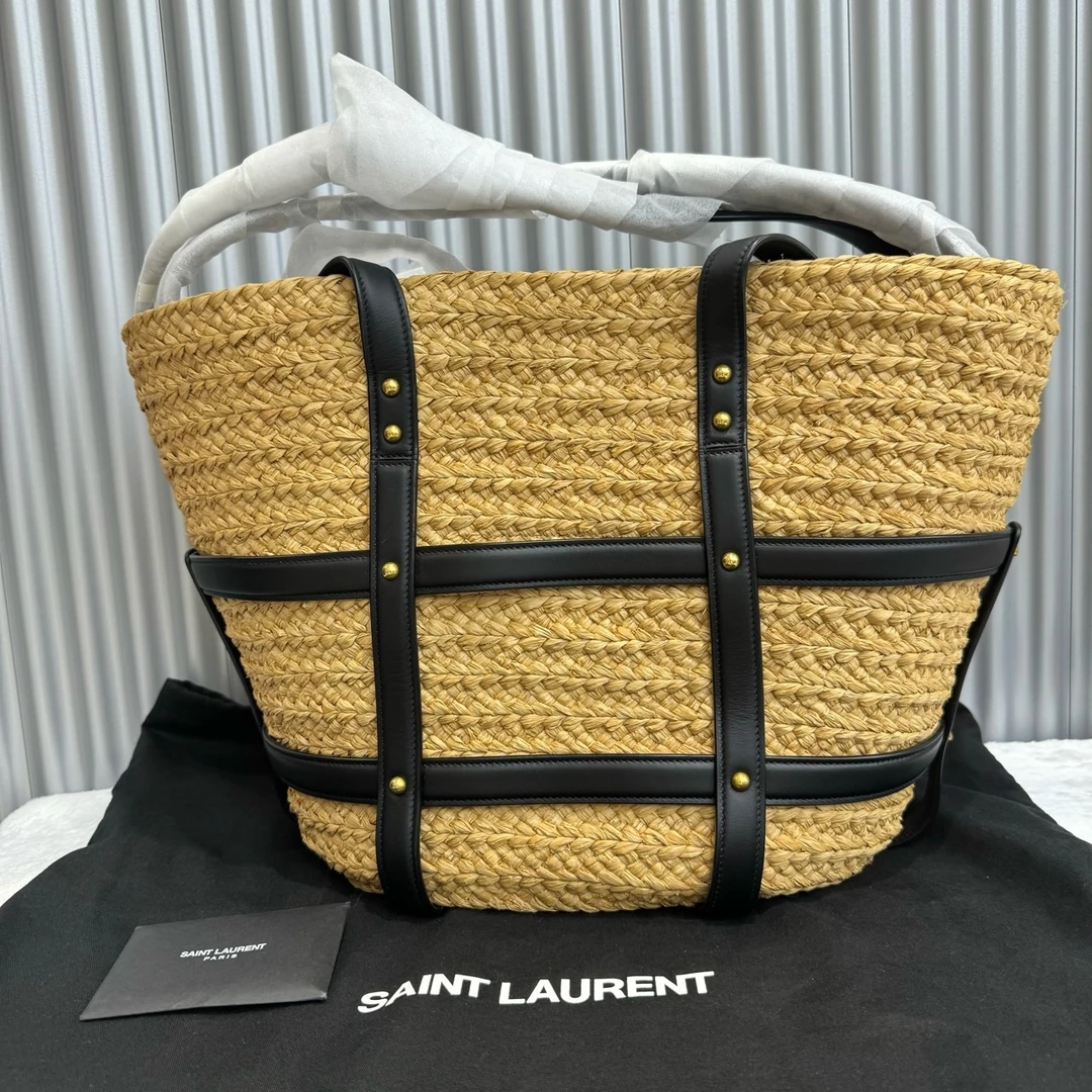 全新未使用 YSL/圣罗兰 悦奢甄选/草编/托特包/单肩包
