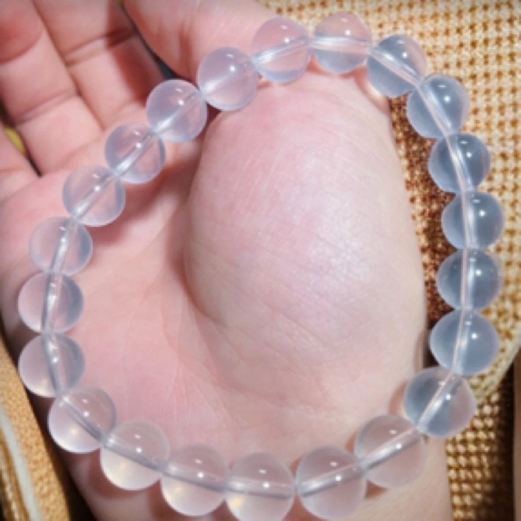 【聚恩】天然奶白水晶手串星光感奶油体奶透体白色（多样性发其一）