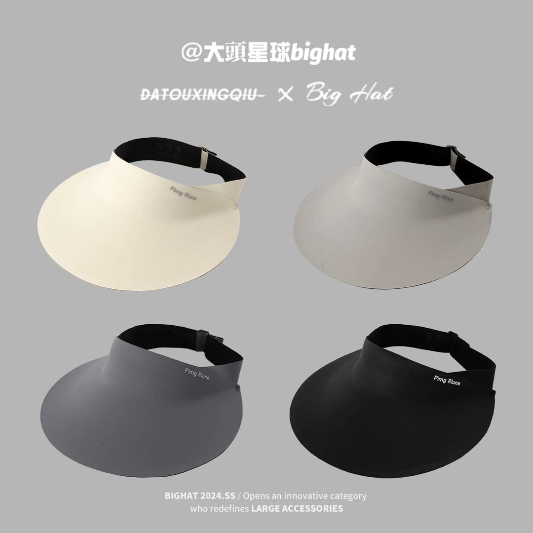 大头星球防晒帽女加大版大头围帽子防紫外线太阳帽不勒头空顶帽夏