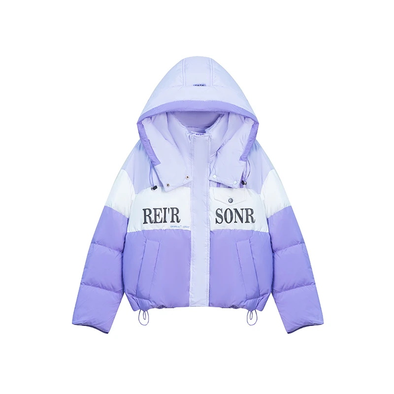 【私人高定】连帽字母撞色气质百搭加厚羽绒服d094