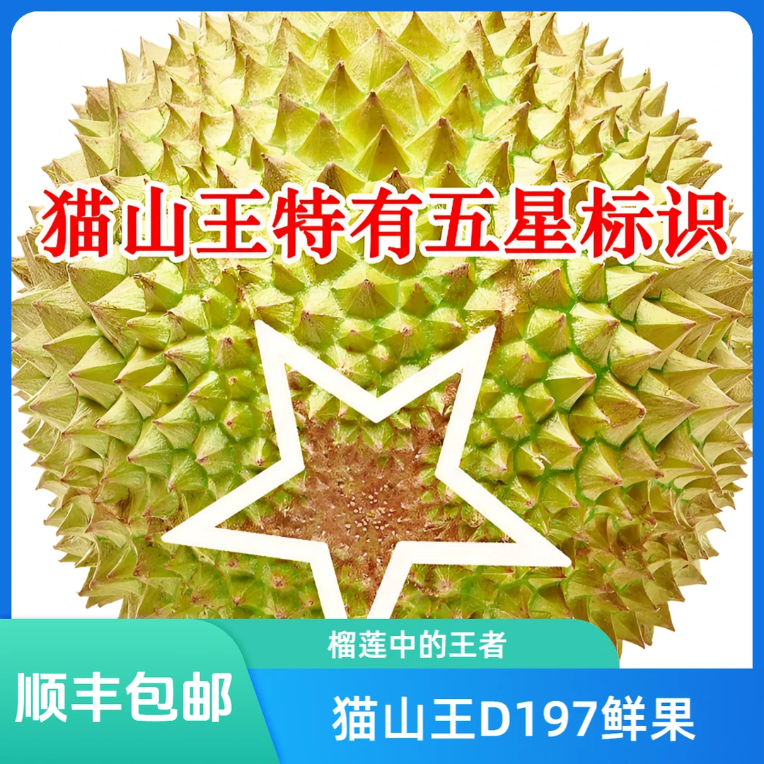 【阿瑞顺丰包邮】一物一拍云贵川渝【猫山王D197鲜果榴莲】生切不售后