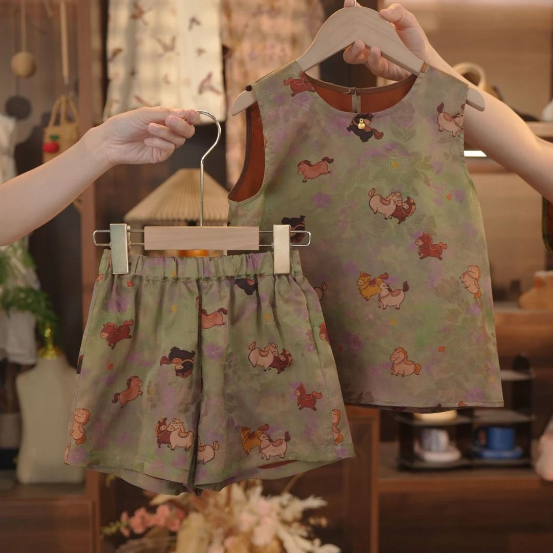 泡芙定制 26姆米天然桑蚕丝香云纱汉服国风 夏季新中式 DY240541
