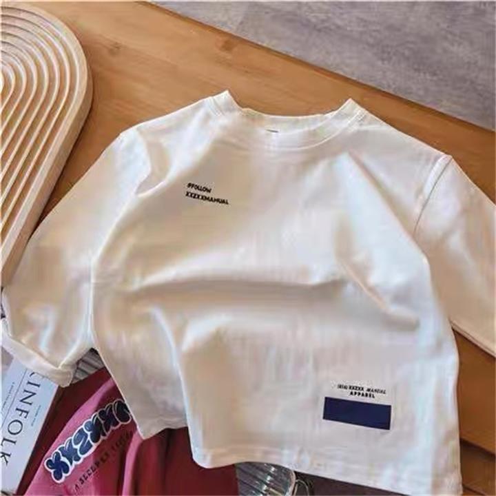 【百搭神器】2024春秋新款儿童小白t洋气休闲宽松中小童圆领韩版T恤