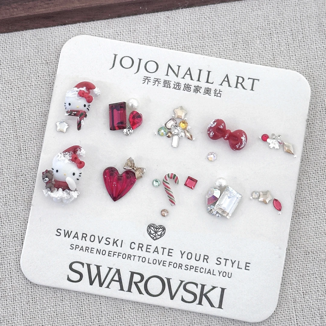 材料包！圣诞Kitty材料包 DIY手工美甲钻饰节日款氛围感穿戴甲