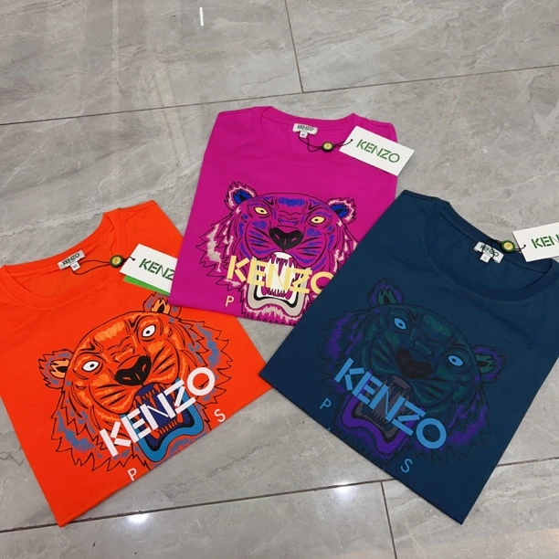 未使用 KENZO/肯佐 福利款女士经典虎头印花小版短袖T恤半袖