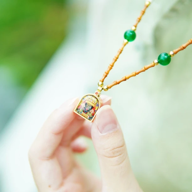 非金属木质项链 【普陀山】单面扎基拉姆节节高百搭手工编制项链