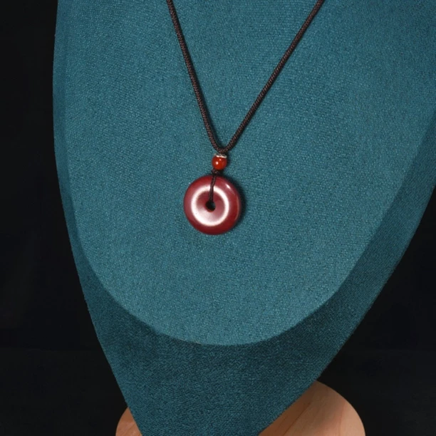 含辰砂工艺品【普陀山】原矿砂高含量朱砂平安扣