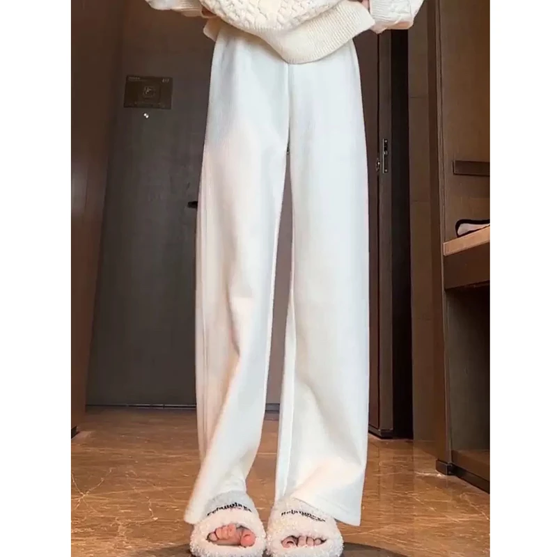 【老板娘专属】加厚加绒裤子女冬季阔腿裤软糯垂感针织裤直筒裤8839