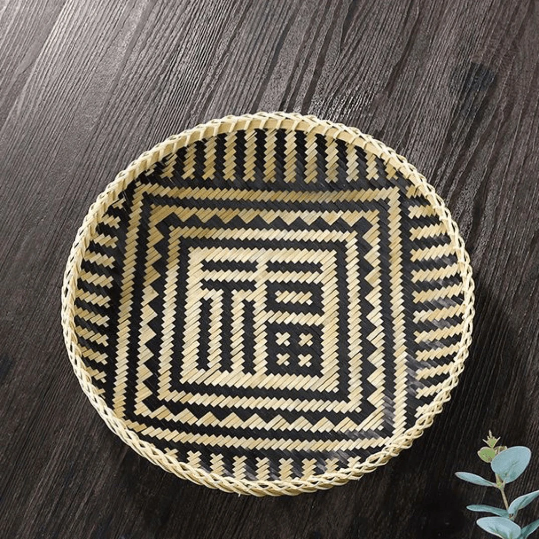 29厘米竹编 福 字筐